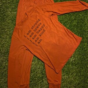 Orange Graphic Long Sleeve Matching Set